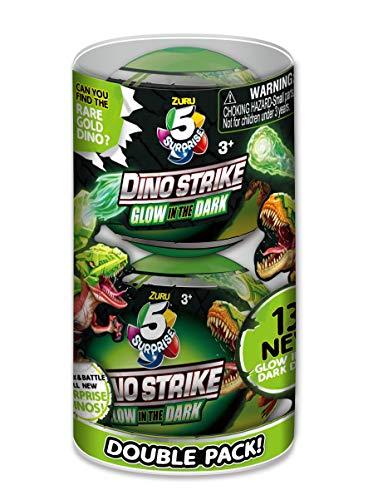 5 Surprise ZURU Dino Strike Series 2 Glow in The Dark, Colore Confezione Doppia, 7781