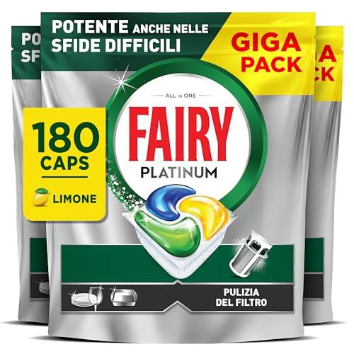 Fairy Platinum Limone - Pastiglie Lavastoviglie, 180 Capsule
