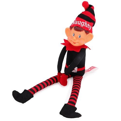 Toyland® Elves With Attitude - Peluche Elfo 'Naughty' Rosso e Nero 35 cm