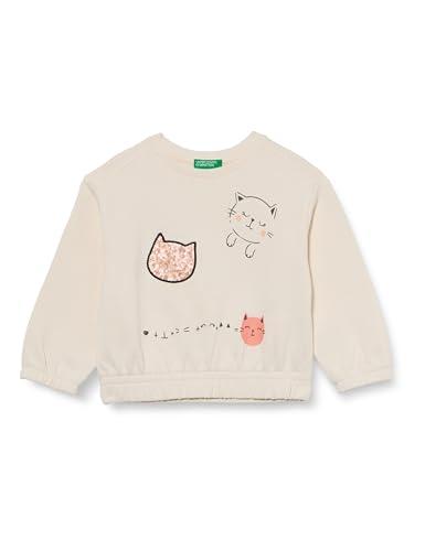 United Colors of Benetton Maglia Girocollo Manica Lunga con Stampa e Paillettes