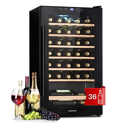 Klarstein Cantinetta Vino Refrigerata - 36 Bottiglie, Design Elegante e Temperatura Regolabile