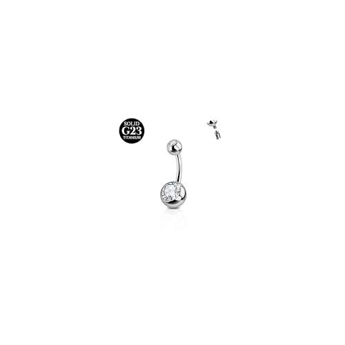 AceFun Piercing Ombelico Titanio 8mm Argento