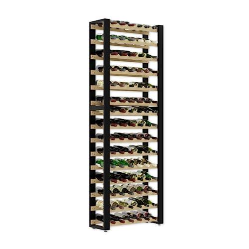 Lenmar Serie RW: Portabottiglie in Legno Massello per 54 Bottiglie - Stile Loft