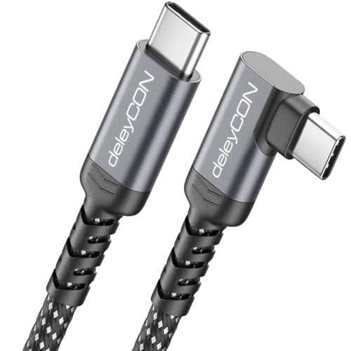 deleyCON Cavo USB-C 240W Angolato 90° - Ricarica Rapida e Flessibilità