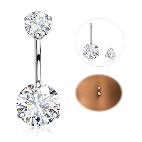 Diamday Piercing Ombelico in Acciaio Chirurgico 316L con CZ