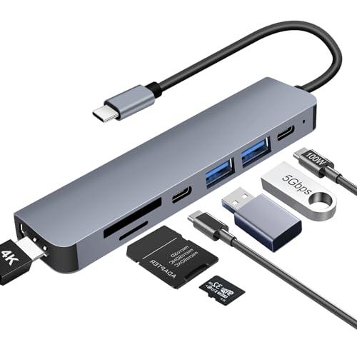 Hub USB C HDMI 4K PD 100W 7 in 1 Docking Station