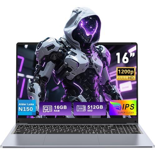 FUNYET Computer Portatile 16 Pollici, 16GB RAM, 512GB SSD, Win 11 Pro