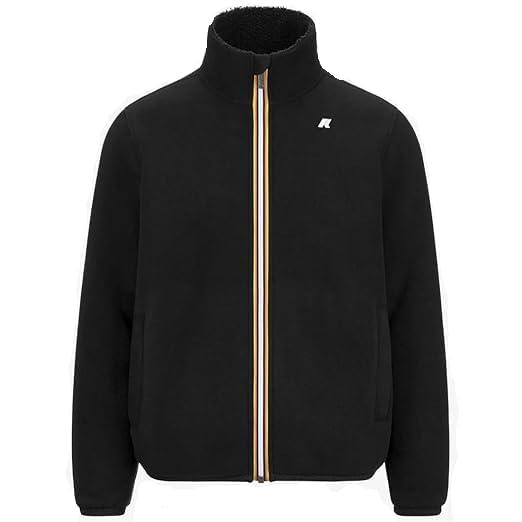 K-Way Pascal Sherpa Polar Black P-Black P Giacca in Fleece Uomo Grigia e Nera con Effetto Sherpa per Calore