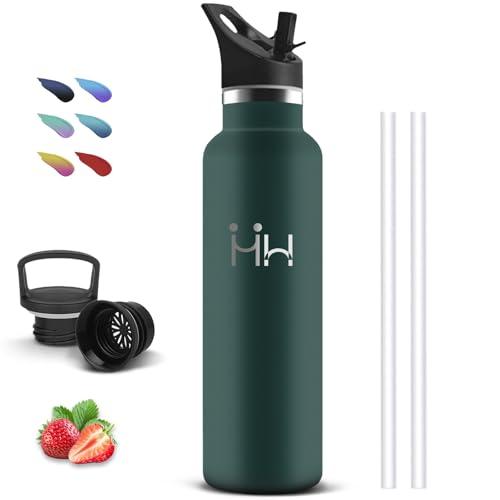 Borraccia Termica 1 Litro in Acciaio Inox con Doppi Coperchi