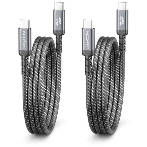 deleyCON 2x 1m Cavo di Ricarica USB-C 240W PD 3.1