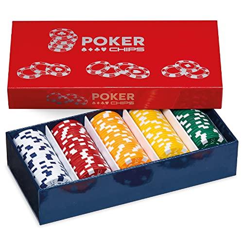 Dal Negro - Set Fiches da Poker 125 Pezzi in Plastica con Valori Assortiti