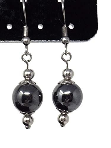 Eleganti Orecchini da Donna in Acciaio Inox e Perle di Ematite Nera