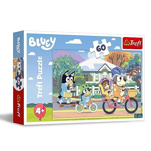 Trefl, Felice Bluey 60 Tessere-Puzzle Colorati con gli Eroi delle Fiabe ...
