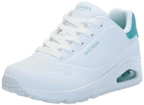 Skechers Uno - Sneaker Donna White Durabuck Mint Suede Trim