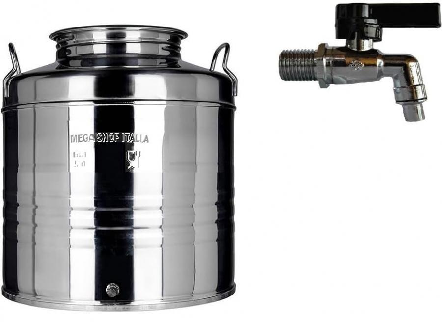 Megashopitalia Contenitore per Olio in Acciaio Inox Made in Italy