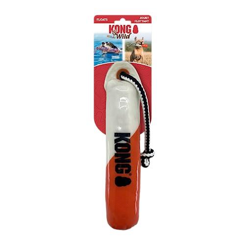 KONG Wild Shieldz Ciuccio Galleggiante per Cani, Taglia M/L, Arancione/Bianco