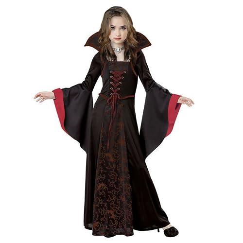 Costume da Vampiro per Bambina e Ragazza PABTID - Travestimento Gotico per Halloween e Carnevale