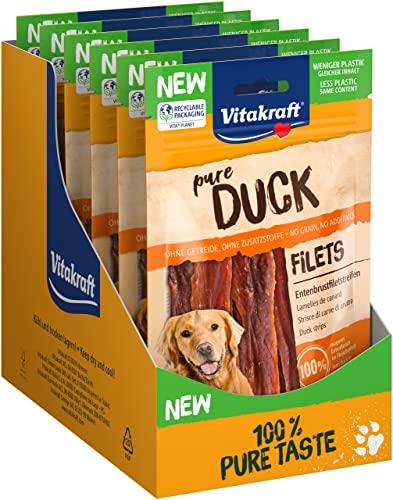 Vitakraft Snack di Anatra per Cani - Strisce di Filetto di Petto - 8 x 80g
