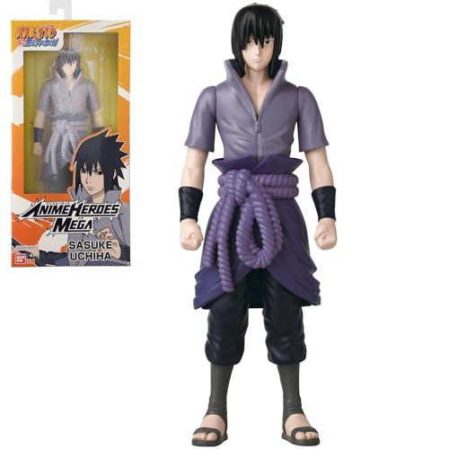 Bandai - Anime Heroes - Naruto Shippuden - Figurine Anime Heroes Mega 30 cm - Sasuke Uchiwa - Licenza ufficiale Naruto - Grande figurina articolata Sasuke - Giocattolo per bambini 4 anni e + - 38152