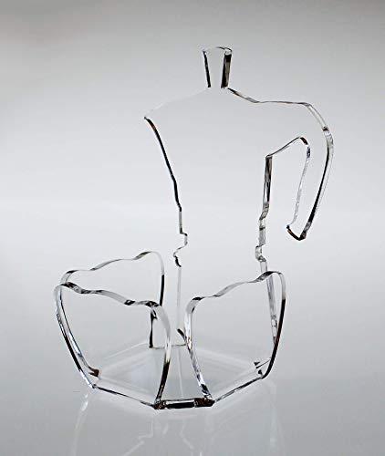 Agplex - Porta bicchieri da caffè in vetro acrilico per bicchierini di plastica - Design Moka