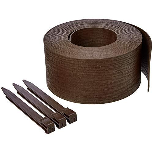 Amazon Basics Bordura per aiuole con 10 picchetti, 13 cm/5 pollici x 12 m/40 piedi, Marrone