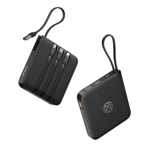 VRURC Power Bank 20000mAh con Cavi Integrati