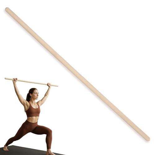 MOE UHANE® Bastone Ginnico in Legno - 100 cm per Allenamento, Yoga e Mobilità