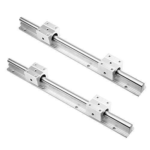 Euroharry Guida Lineare 2x Guida di Scorrimento Lineare SBR12-600mm + 4 Blocchi SBR12UU per Macchine e Attrezzature Automatizzate