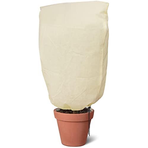 Tessuto Non Tessuto per Piante 180 x 120 cm, 80 g/m², Telo per Piante Inverno Antigelo, Telo Copri Piante Inverno, Antivento e Antigelo con Cerniera e Cordoncino, Facile da Installare