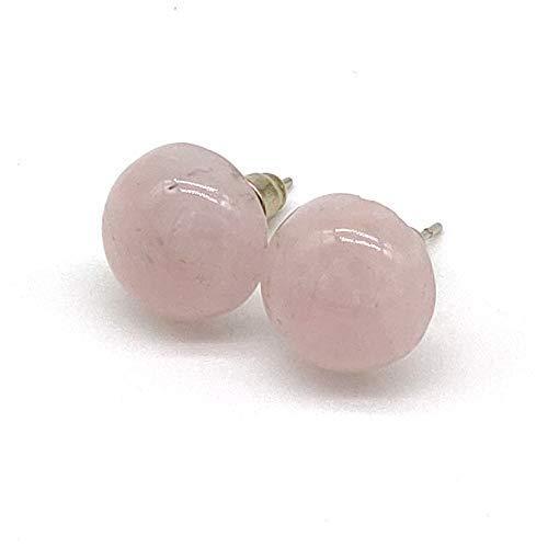 Orecchini a lobo con Quarzo Rosa Naturale, Fatti a Mano