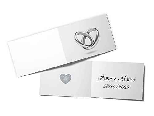 Bigliettini Bomboniera Matrimonio Fedi in Argento