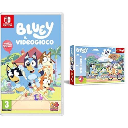 Bluey: Il Videogioco - Switch + Trefl, Felice Bluey 60 Tessere-Puzzle Colorati con gli Eroi delle Fiabe, Intrattenimento Creativo, Divertimento per Bambini dai 4 anni, Multicolore, 17384