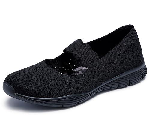Skechers Seager - Power Hitter, Mary Jane Donna, Nero Black Black Bbk