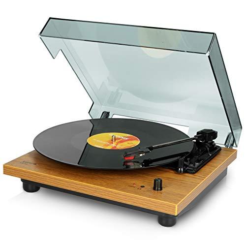 Giradischi Lenco LS-10 Walnut con Diffusori Incorporati e Trazione a Cinghia