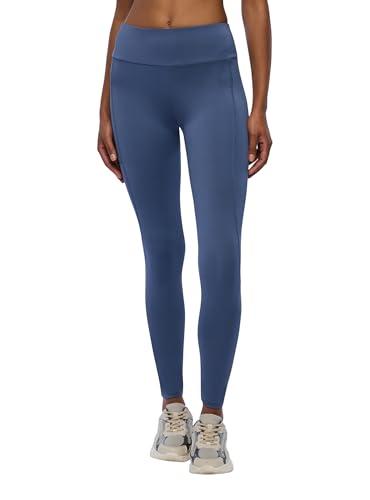 TERRANOVA Leggings Donna Lunghi a Vita Alta - Blu Polvere