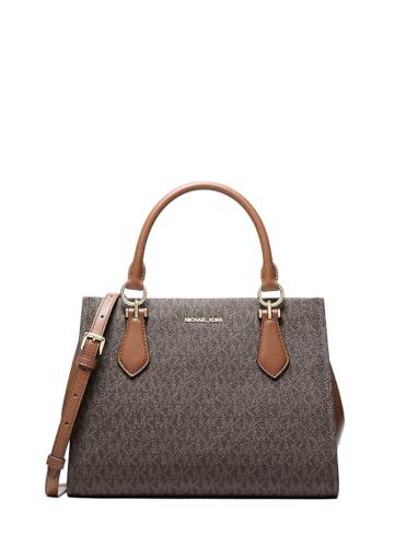 Michael Kors Marilyn Medium Signature Logo Convertible Satchel Brown