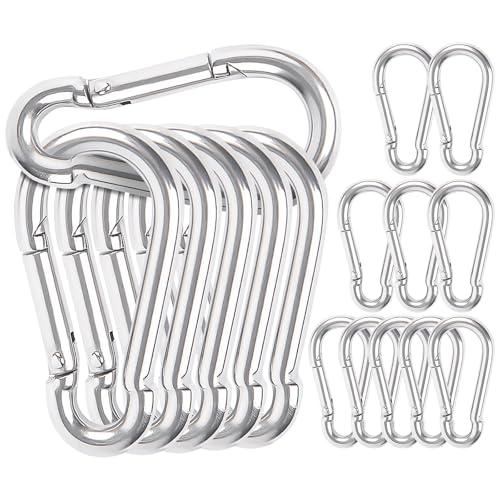 Yonality Moschettoni 6x60 mm - Set da 16 Pezzi in Acciaio Zincato