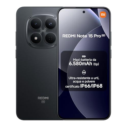 XIAOMI Redmi Note 15 Pro 5G, Smartphone 12+512GB, Batteria massiccia da 6580 mAh, IP66/IP68, Nuova fotocamera 200 MP, Display AMOLED da 6,83