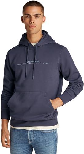 Calvin Klein Uomo Felpa Minimal Logo con Cappuccio Grigia