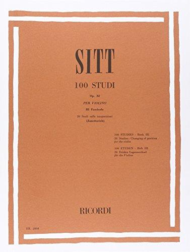 100 Studi Op. 32 per Violino - Sitt (Ricordi)