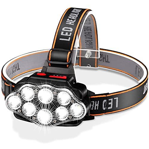 Torcia Frontale LED Ricaricabile Alta Potenza 4 Modalità