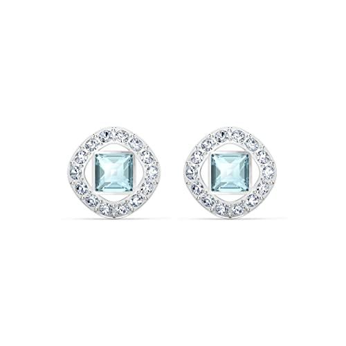 Swarovski Orecchini Stud Angelic Square, turchese, placcato rodio