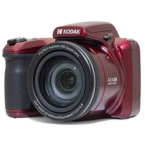 KODAK Pixpro Astro Zoom AZ405 - Fotocamera digitale Bridge, Zoom X40, Grandangolo 24mm, 20 megapixel, LCD 3, Video Full HD 1080p, OIS, Batteria AA - Rosso