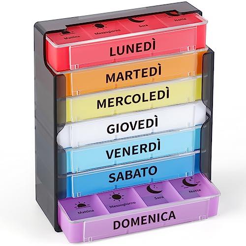 Opret Portapillole Settimanale Italiano - Organizer Giornaliero Grande a 28 Scomparti