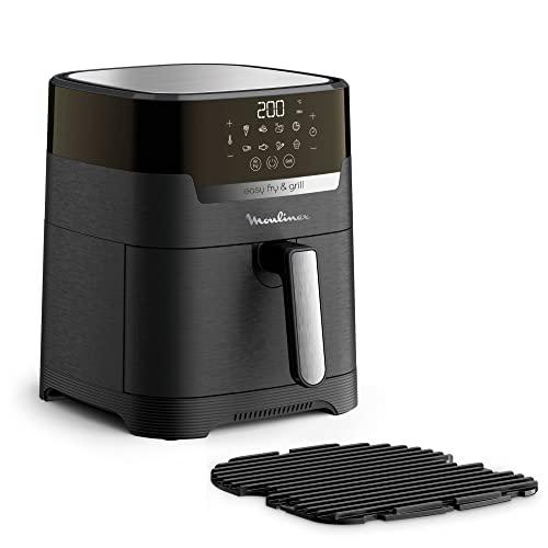 Moulinex Easy Fry & Grill EZ5058 Friggitrice ad Aria 2 in 1, 4,2 Litri, Acciaio Inox, Nero