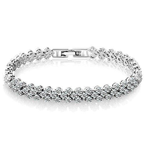 Bracciale Tennis in Argento Sterling con Cristalli Zirconia Chiaro Epoch World
