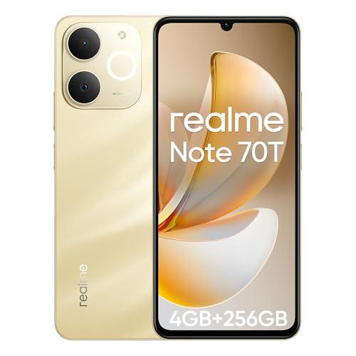 realme Note 70T Smartphone Gold, 4GB+256GB, Batteria 6000 mAh, Display 90Hz