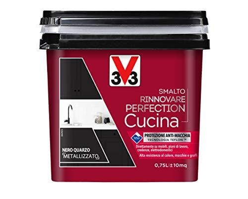 V33 Smalto Rinnovare Perfection Cucina Nero Quarzo Metallizzato 0,75 L
