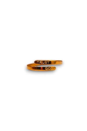 Anello “Trust God” Acciaio Inox 18K - Fede, Forza e Luce