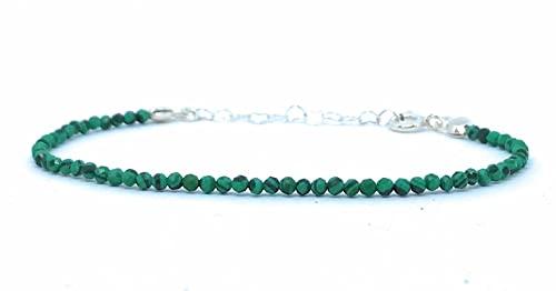 Bracciale in Malachite e Argento 925 Regolabile
